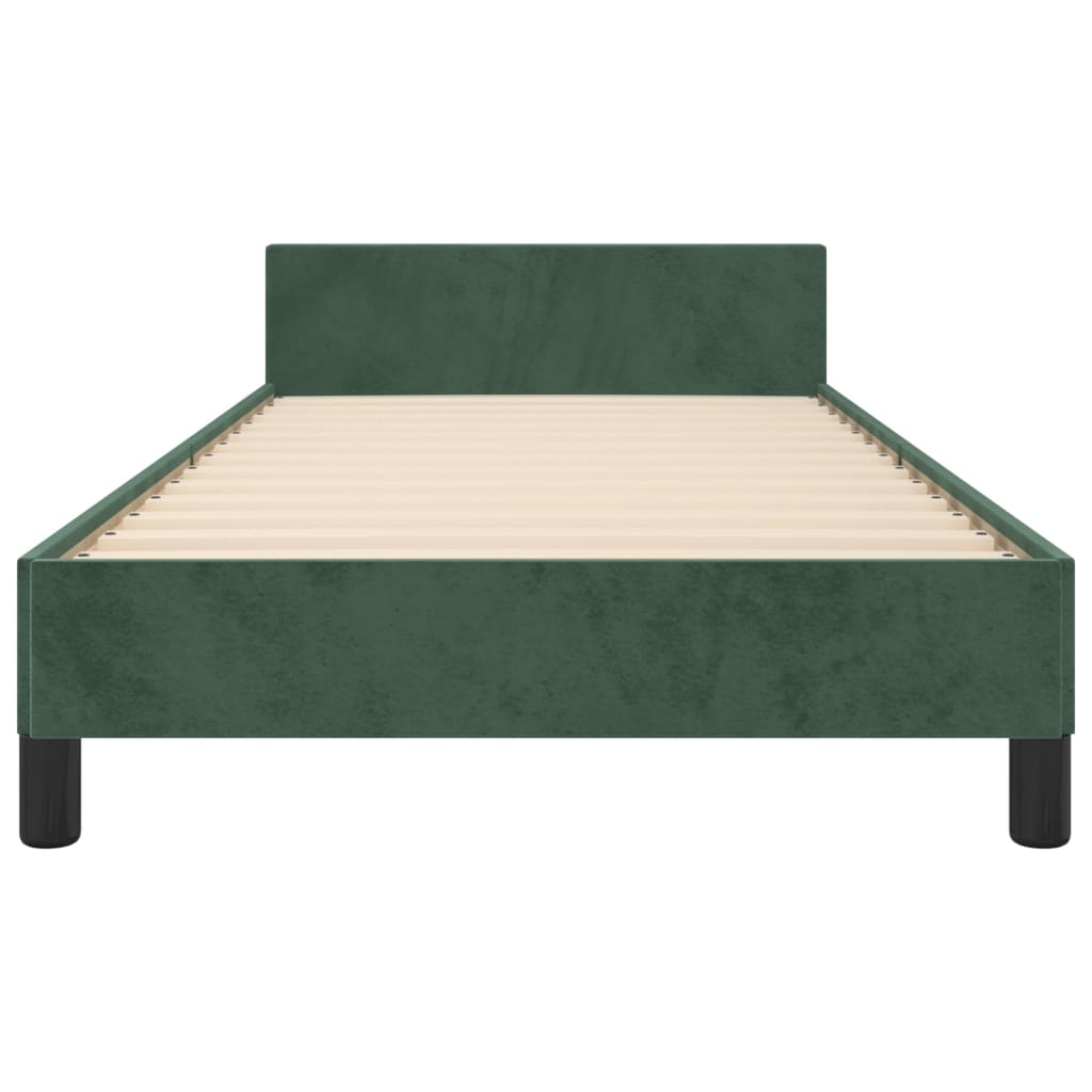 vidaXL Cadru de pat fără saltea, verde închis, 90x190 cm, catifea vidaXL Cadru de pat fără saltea, verde închis, 90x190 cm, catifea