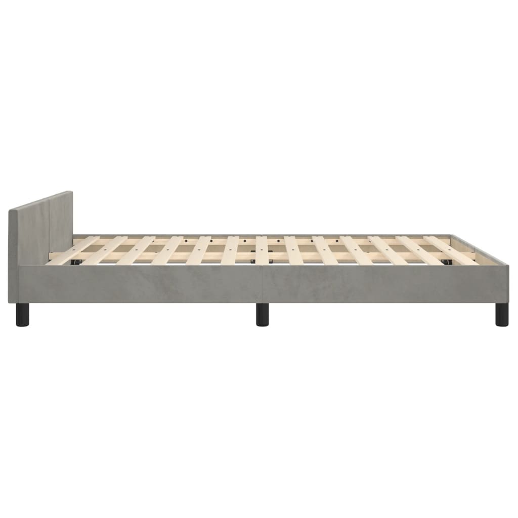 vidaXL Cadru de pat fără saltea, gri deschis, 140x190 cm, catifea