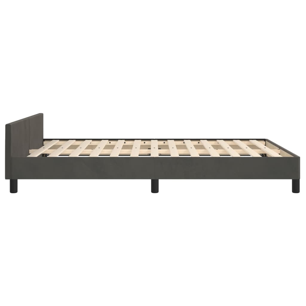 vidaXL Cadru de pat fără saltea, gri închis, 140x190 cm, catifea