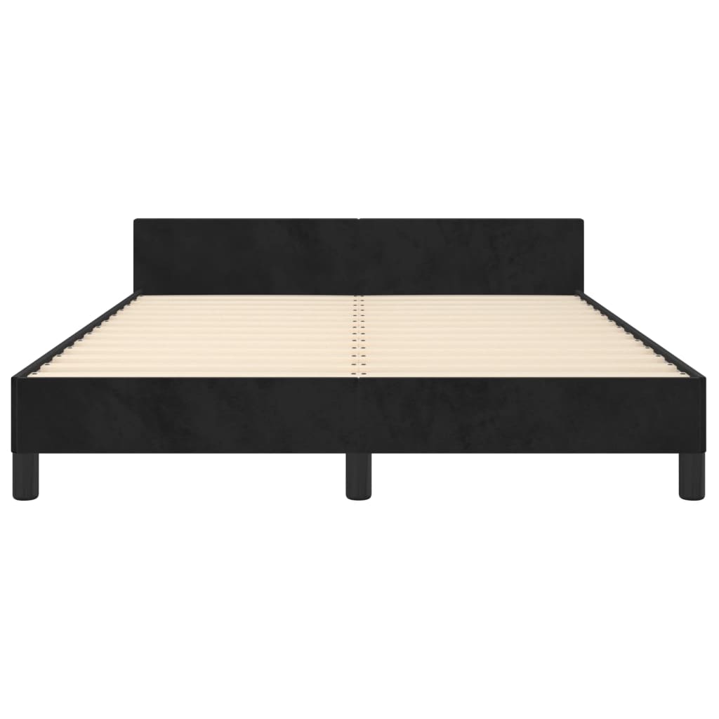 vidaXL Cadru de pat fără saltea, negru, 140x190 cm, catifea vidaXL Cadru de pat fără saltea, negru, 140x190 cm, catifea