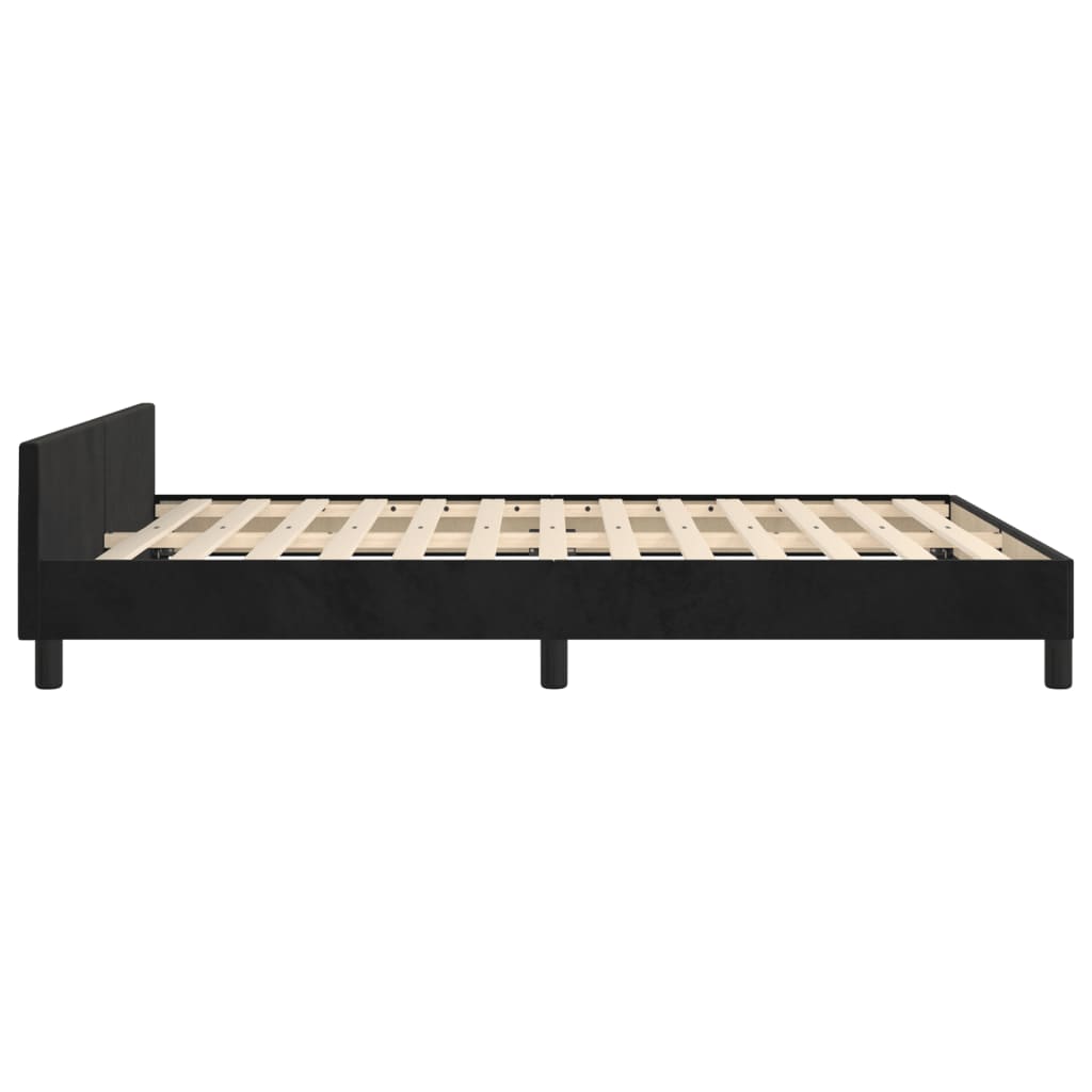 vidaXL Cadru de pat fără saltea, negru, 140x190 cm, catifea vidaXL Cadru de pat fără saltea, negru, 140x190 cm, catifea