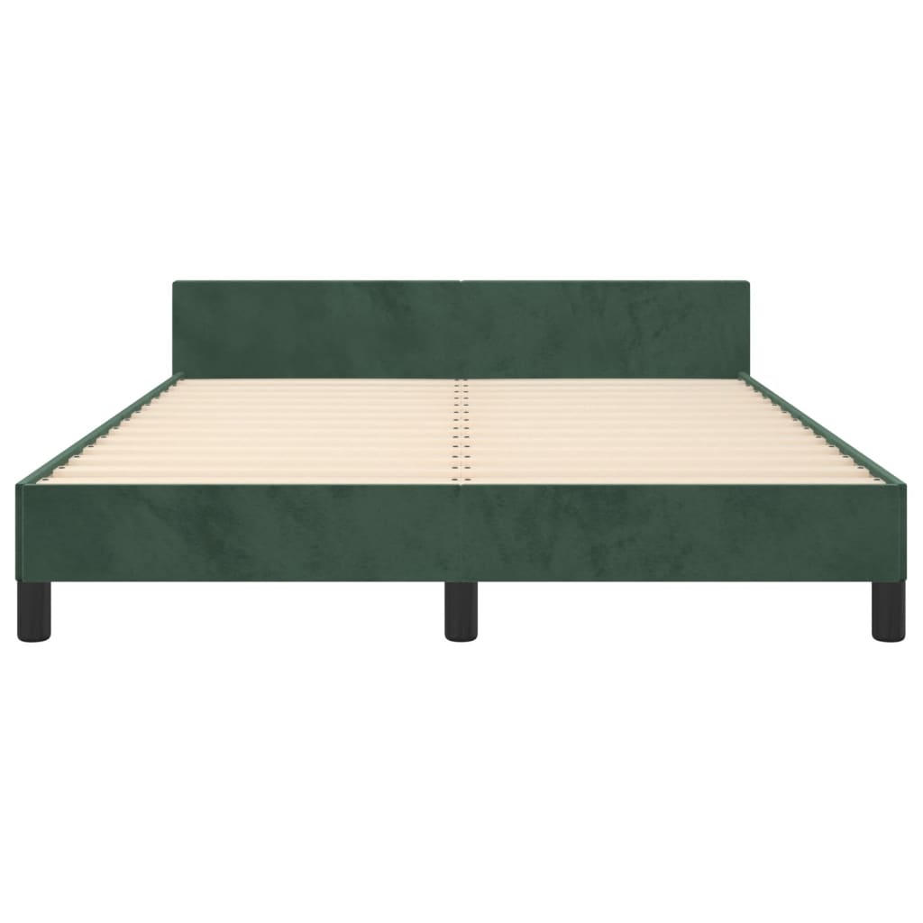 vidaXL Cadru de pat fără saltea, verde închis, 140x200 cm, catifea vidaXL Cadru de pat fără saltea, verde închis, 140x200 cm, catifea
