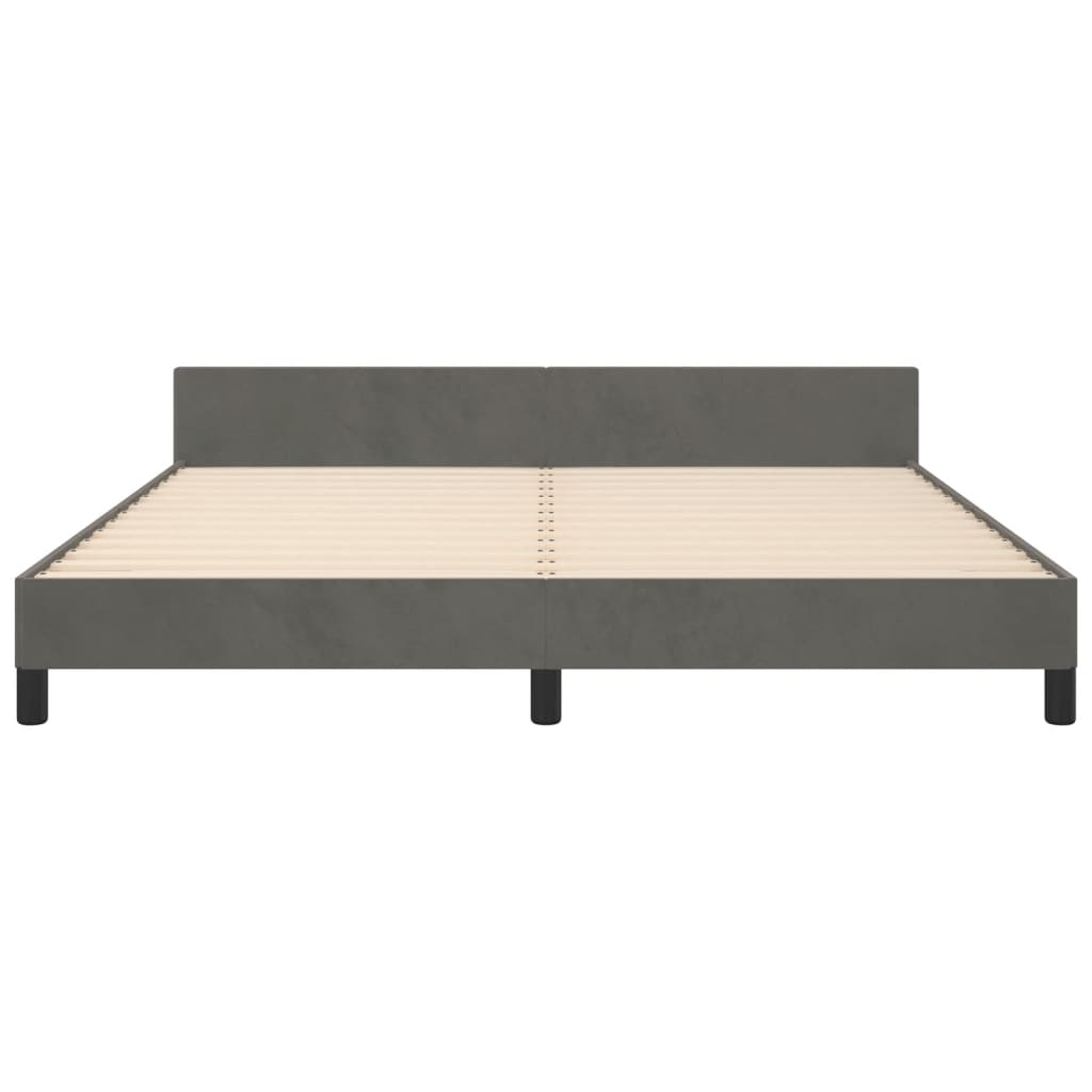 vidaXL Cadru de pat cu tăblie, gri închis, 180x200 cm, catifea vidaXL Cadru de pat cu tăblie, gri închis, 180x200 cm, catifea
