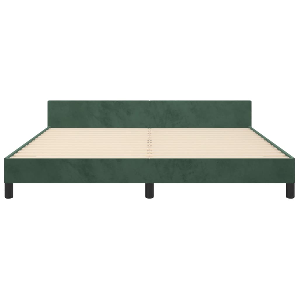 vidaXL Cadru de pat cu tăblie, verde închis, 180x200 cm, catifea vidaXL Cadru de pat cu tăblie, verde închis, 180x200 cm, catifea
