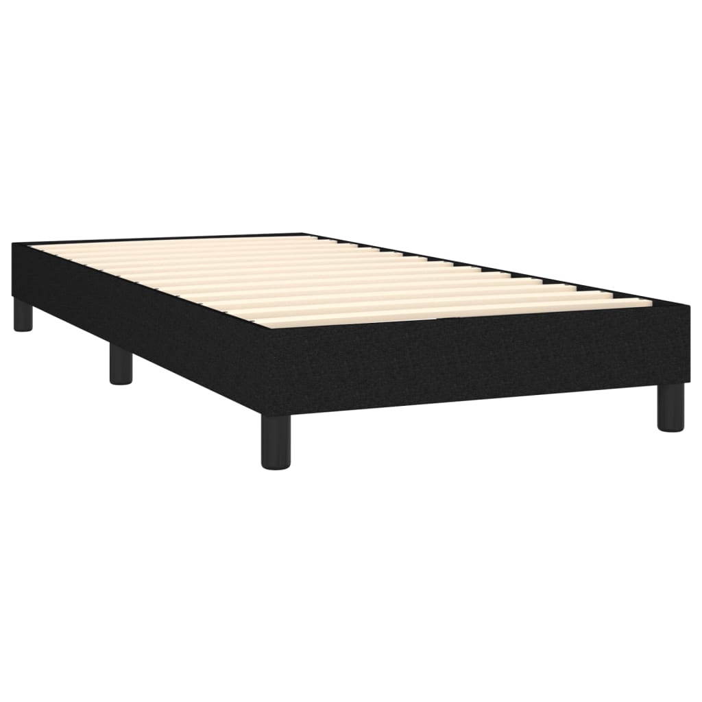 vidaXL Pat box spring cu saltea, negru, 100x200 cm, textil