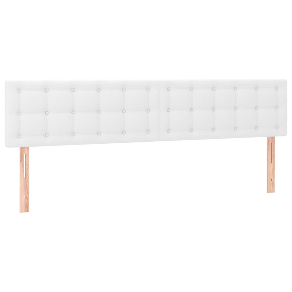 vidaXL Pat cu arcuri, cu saltea, alb, 180x200 cm, piele ecologică
