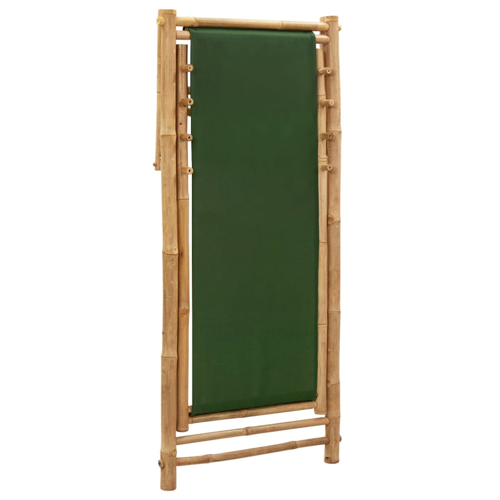 vidaXL Scaun pliabil, verde, bambus și pânză vidaXL Scaun pliabil, verde, bambus și pânză