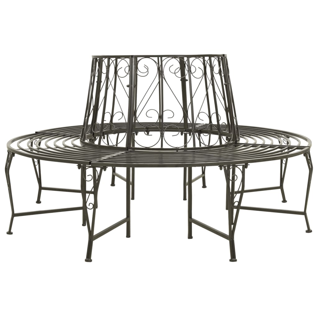 vidaXL Bancă de copac pentru grădină, 160 cm, oțel