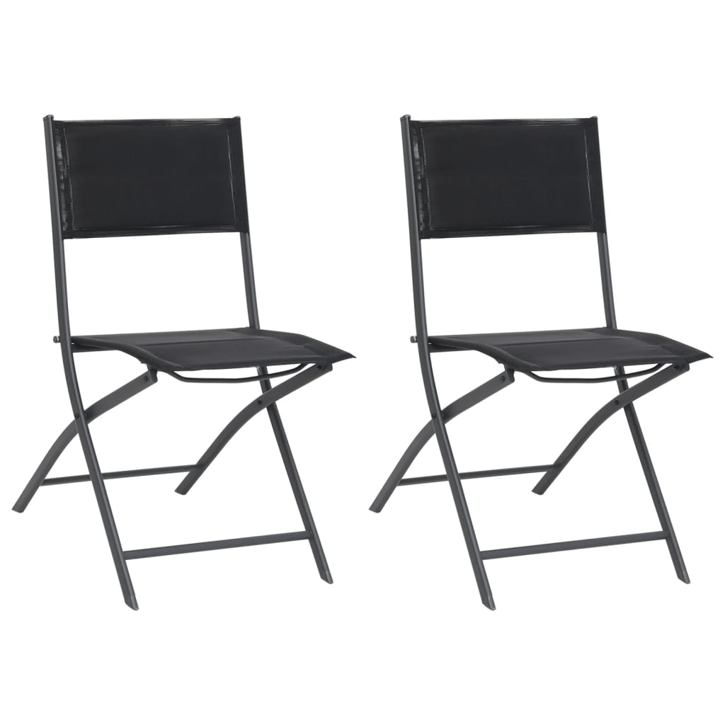 vidaXL Scaune pliante de exterior, 2 buc., oțel și textilenă vidaXL Scaune pliante de exterior, 2 buc., oțel și textilenă