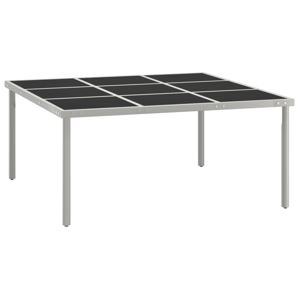vidaXL Masă de grădină, 170x170x74,5 cm, oțel și sticlă vidaXL Masă de grădină, 170x170x74,5 cm, oțel și sticlă