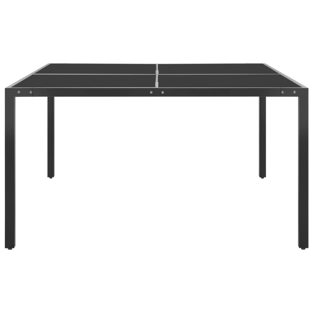 vidaXL Masă de grădină, antracit, 130x130x72 cm, oțel și sticlă