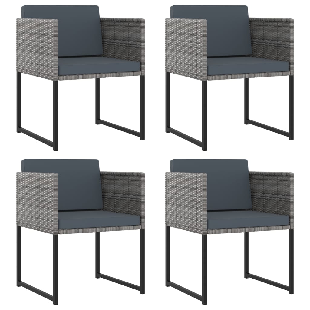vidaXL Set mobilier grădină cu perne, 9 piese, gri, poliratan vidaXL Set mobilier grădină cu perne, 9 piese, gri, poliratan