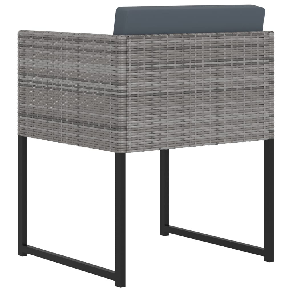 vidaXL Set mobilier grădină cu perne, 9 piese, gri, poliratan vidaXL Set mobilier grădină cu perne, 9 piese, gri, poliratan