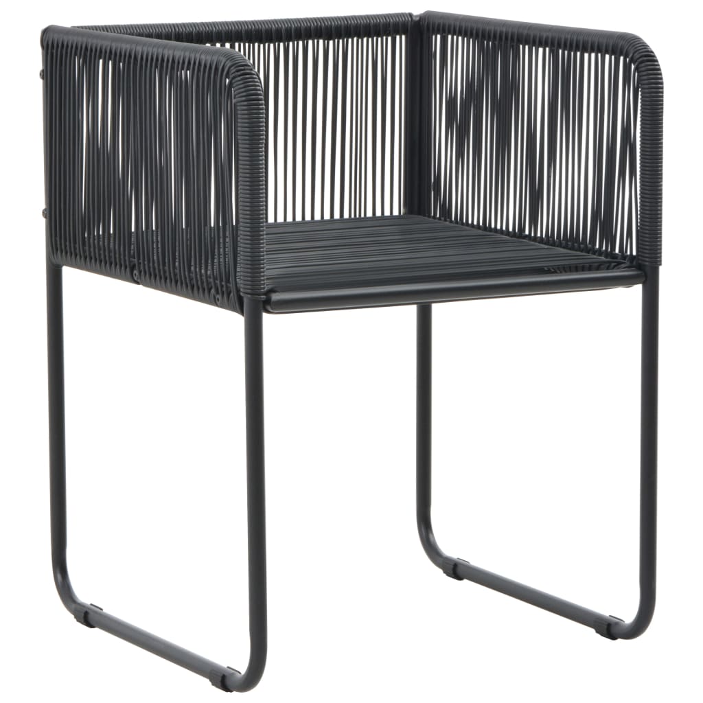 vidaXL Scaune de exterior cu perne, 4 buc., negru, poliratan