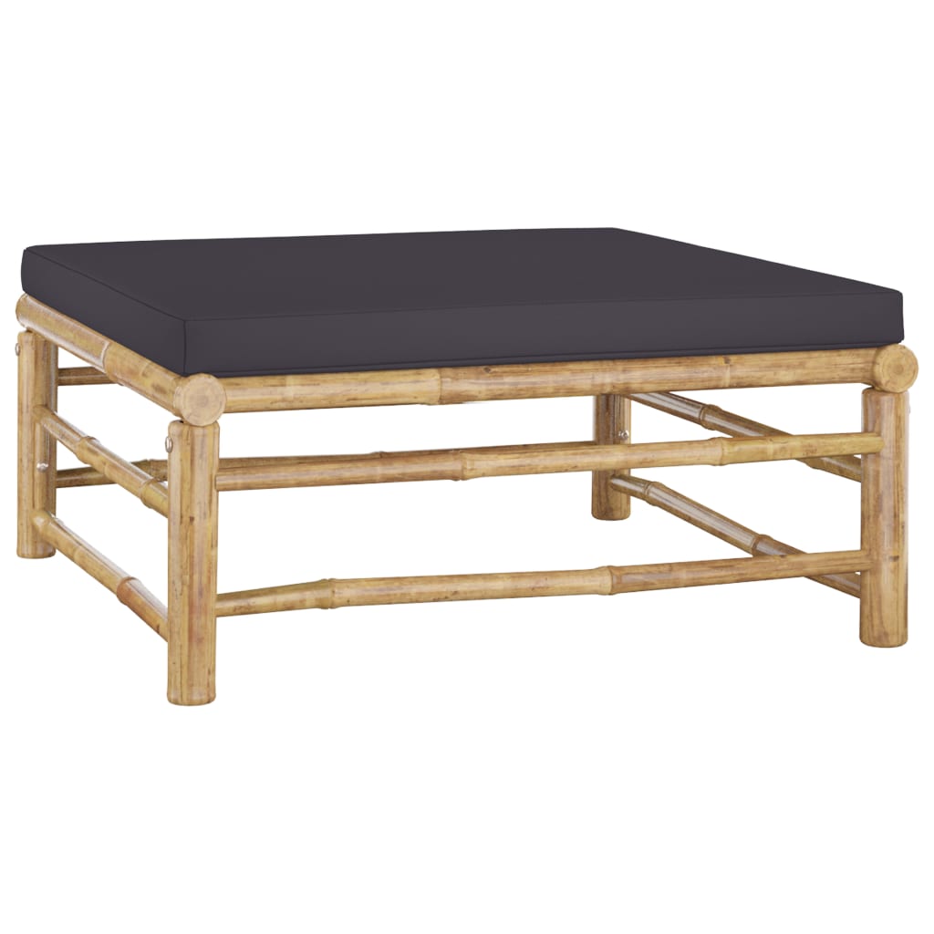 vidaXL Set mobilier de grădină, perne gri închis, 3 piese, bambus vidaXL Set mobilier de grădină, perne gri închis, 3 piese, bambus