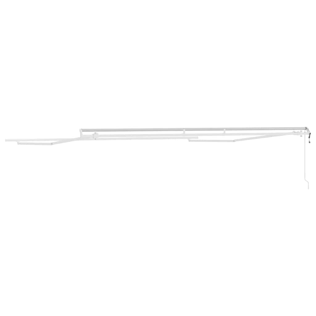 vidaXL Copertină Manual Alb 4 × 3,5 m Metal