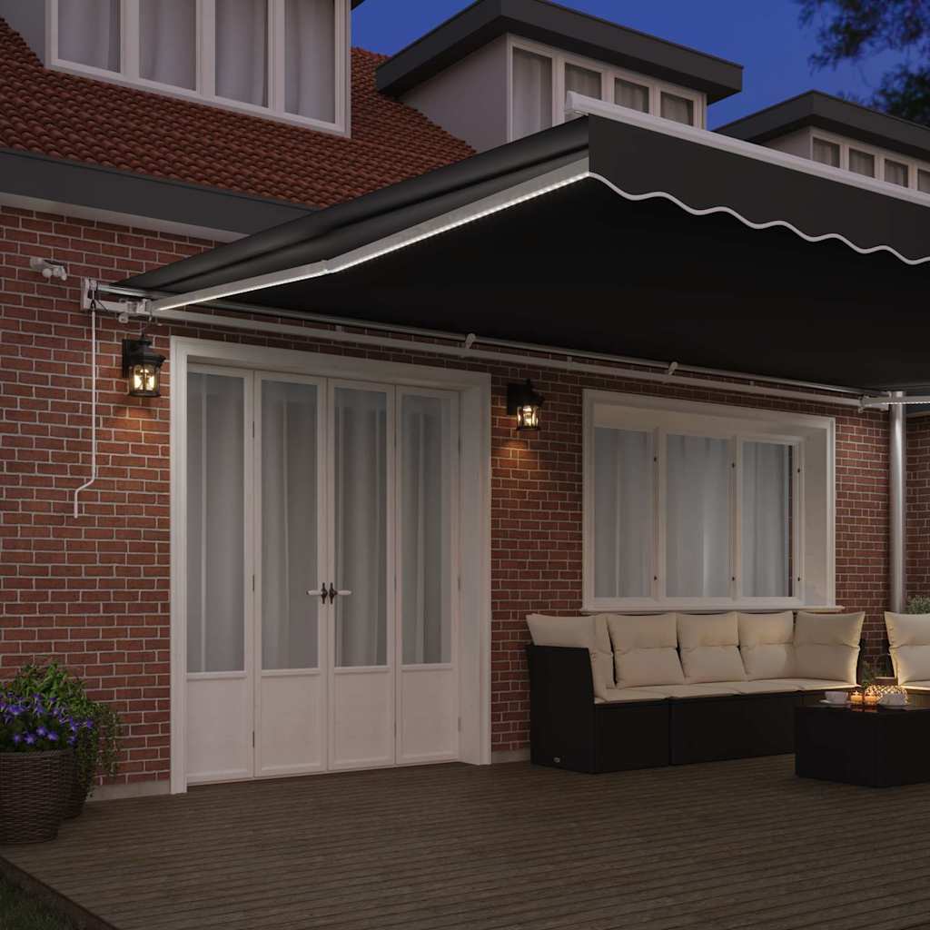 vidaXL Copertină cu Manual Alb 6 x 3 m Metal