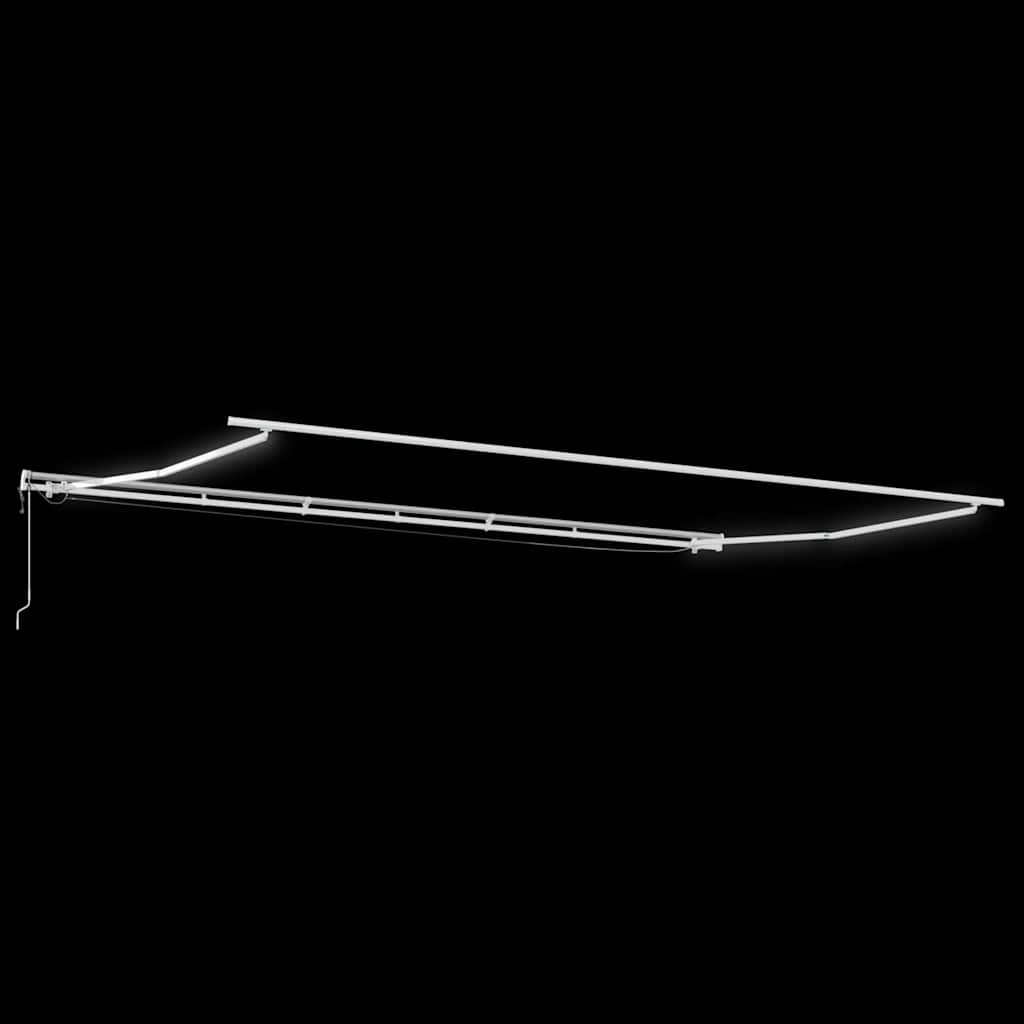 vidaXL Copertină cu Manual Alb 6 x 3 m Metal