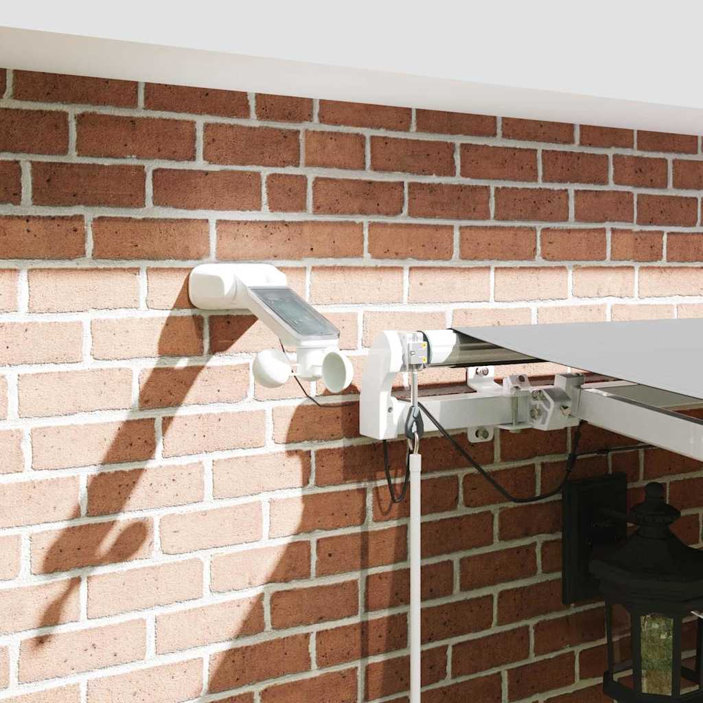 vidaXL Copertină cu Manual Alb 4,5 × 3,5 m Metal