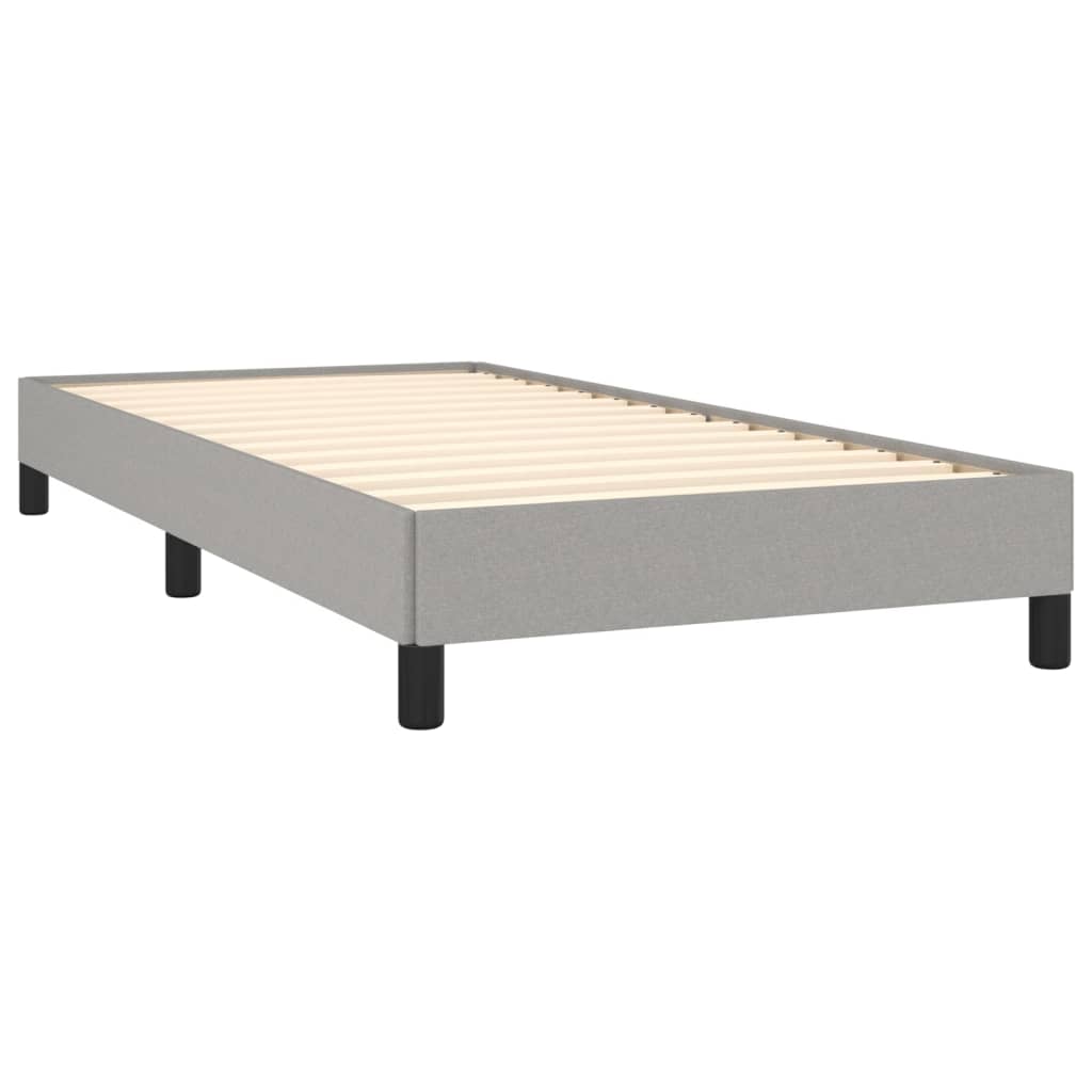 vidaXL Pat cu arcuri, saltea și LED, gri deschis, 80x200 cm, textil vidaXL Pat cu arcuri, saltea și LED, gri deschis, 80x200 cm, textil