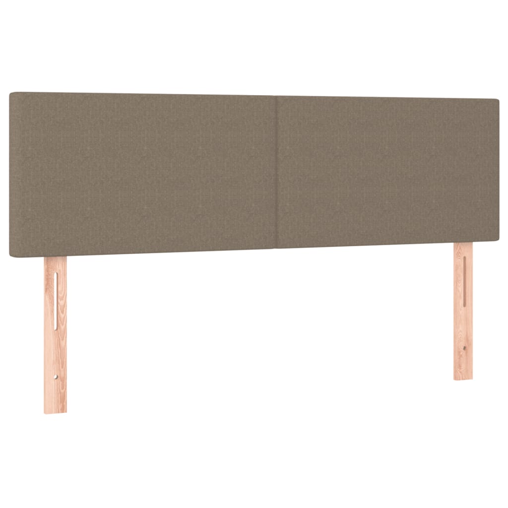 vidaXL Pat cu arcuri, saltea și LED, gri taupe, 140x190 cm, textil vidaXL Pat cu arcuri, saltea și LED, gri taupe, 140x190 cm, textil