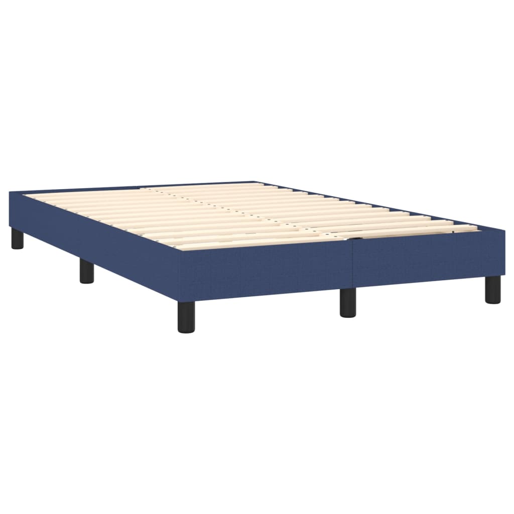 vidaXL Pat cu arcuri, saltea și LED, albastru, 120x200 cm, textil vidaXL Pat cu arcuri, saltea și LED, albastru, 120x200 cm, textil