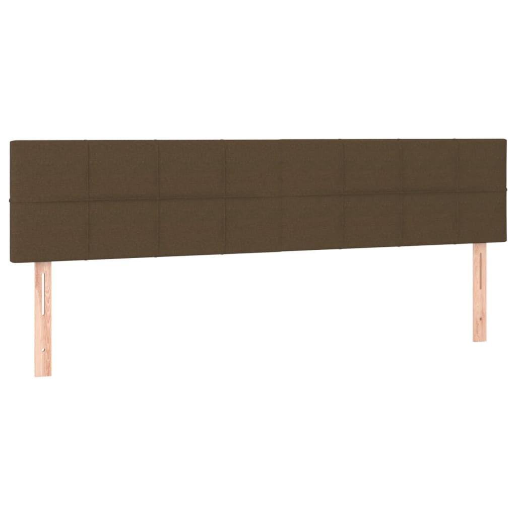 vidaXL Pat cu arcuri, saltea și LED, maro închis, 160x200 cm, textil vidaXL Pat cu arcuri, saltea și LED, maro închis, 160x200 cm, textil