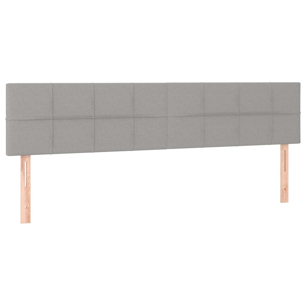 vidaXL Pat cu arcuri, saltea și LED, gri deschis, 180x200 cm, textil