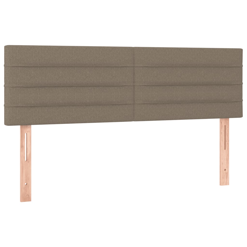 vidaXL Pat cu arcuri, saltea și LED, gri taupe, 140x190 cm, textil vidaXL Pat cu arcuri, saltea și LED, gri taupe, 140x190 cm, textil