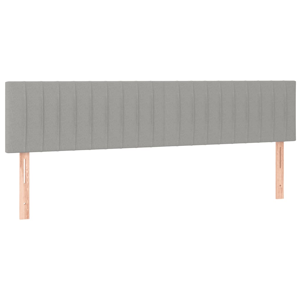 vidaXL Pat cu arcuri, saltea și LED, gri deschis, 160x200 cm, textil