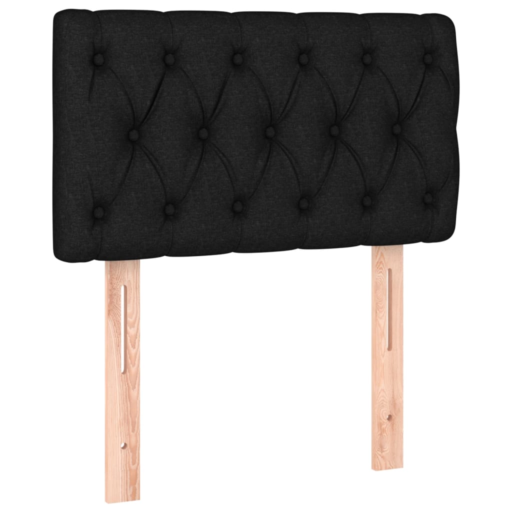 vidaXL Pat cu arcuri, saltea și LED, negru, 80x200 cm, textil