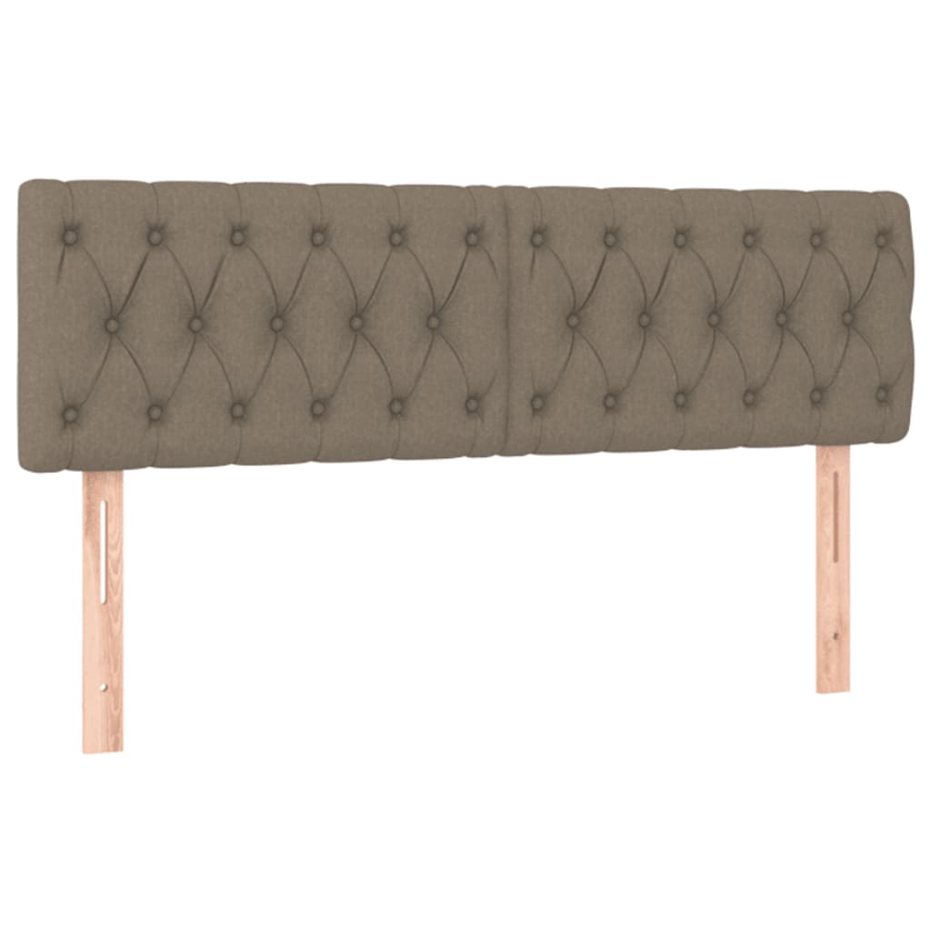 vidaXL Pat cu arcuri, saltea și LED, gri taupe, 140x190 cm, textil vidaXL Pat cu arcuri, saltea și LED, gri taupe, 140x190 cm, textil