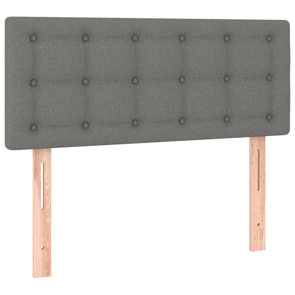 vidaXL Pat cu arcuri, saltea și LED, gri închis, 80x200 cm, textil