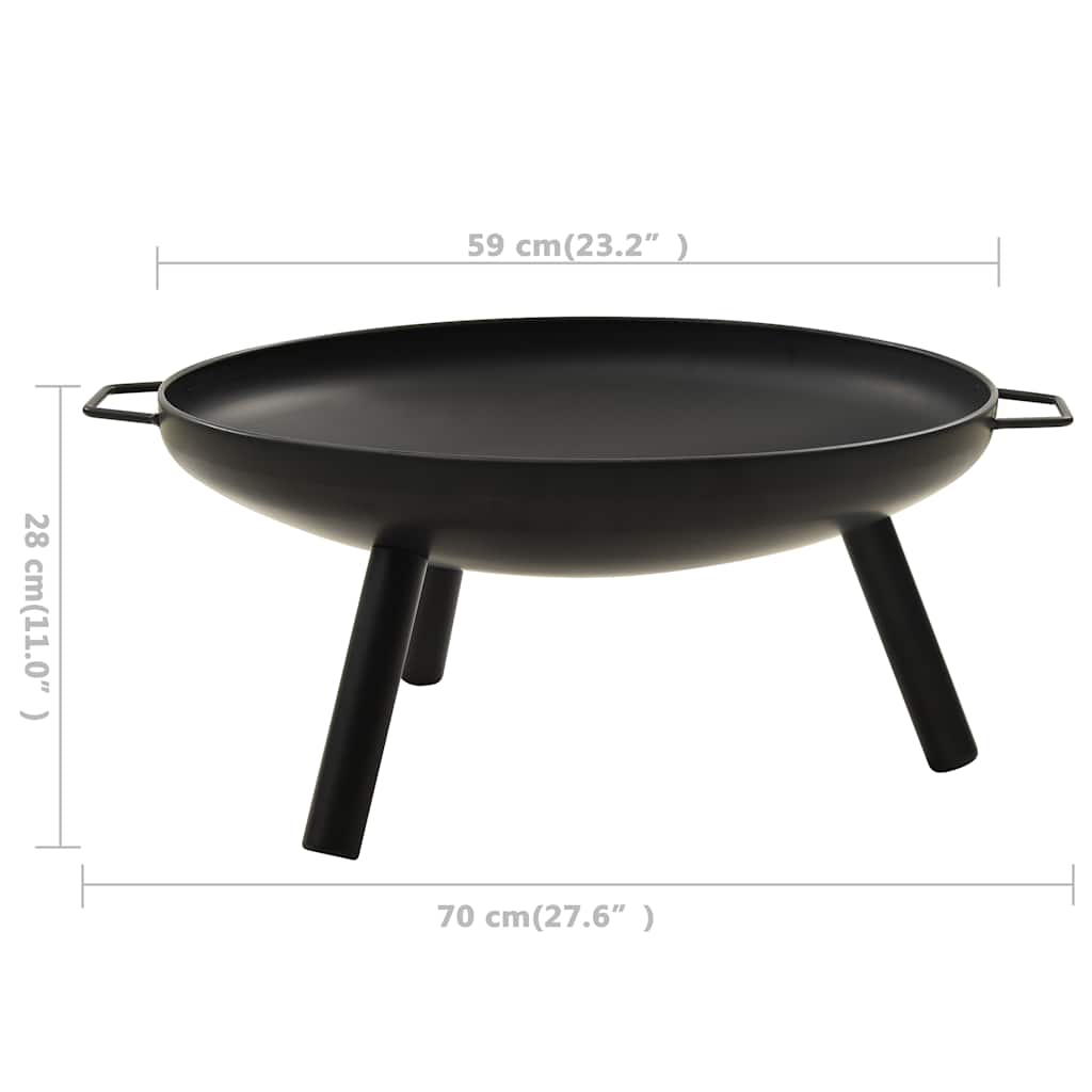 vidaXL Vatră de foc, 70x59x28 cm, oțel vidaXL Vatră de foc, 70x59x28 cm, oțel