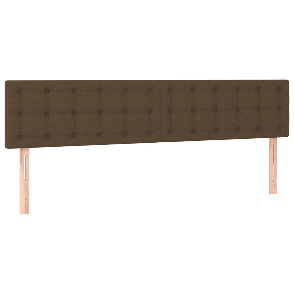 vidaXL Pat cu arcuri, saltea și LED, maro închis, 180x200 cm, textil vidaXL Pat cu arcuri, saltea și LED, maro închis, 180x200 cm, textil