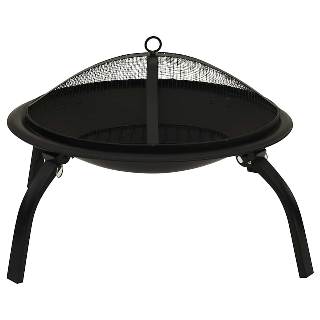 vidaXL Vatră de foc 2-în-1 cu grătar și vătrai, 56x56x49 cm, oțel vidaXL Vatră de foc 2-în-1 cu grătar și vătrai, 56x56x49 cm, oțel