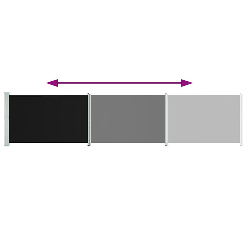 vidaXL Copertină laterală retractabilă de terasă, negru, 140 x 600 cm vidaXL Copertină laterală retractabilă de terasă, negru, 140 x 600 cm