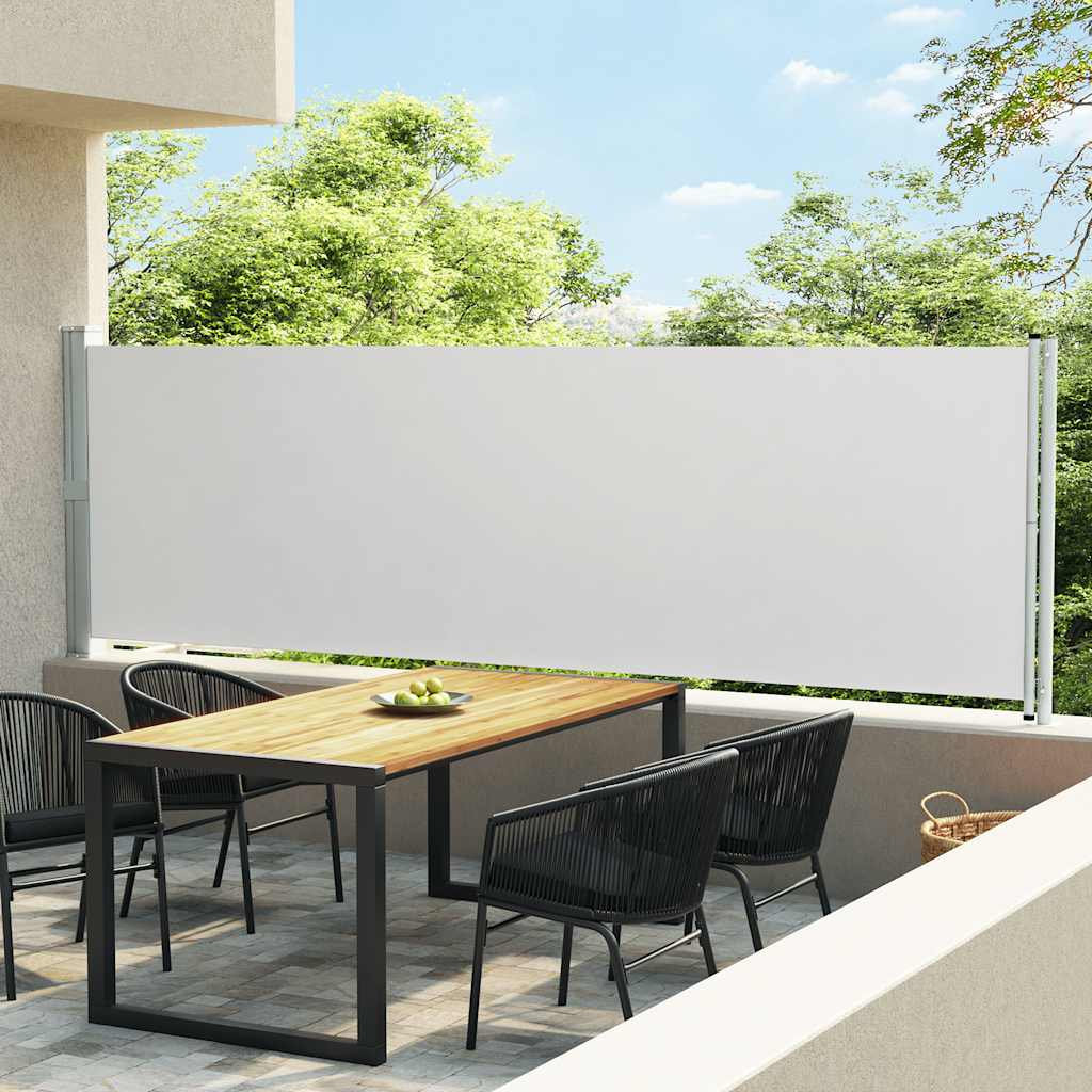 vidaXL Copertină laterală retractabilă de terasă, crem, 140 x 600 cm vidaXL Copertină laterală retractabilă de terasă, crem, 140 x 600 cm