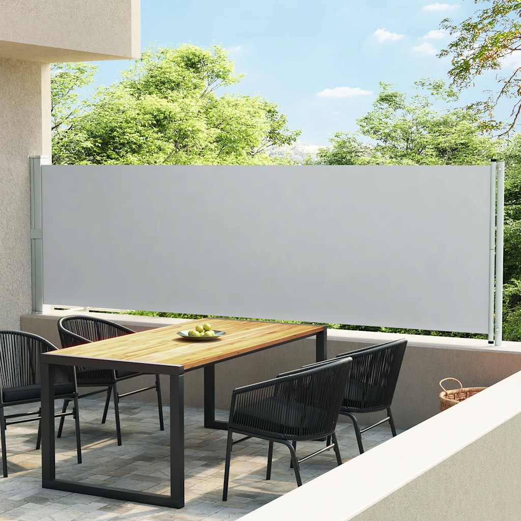 vidaXL Copertină laterală retractabilă de terasă, gri, 140 x 600 cm vidaXL Copertină laterală retractabilă de terasă, gri, 140 x 600 cm