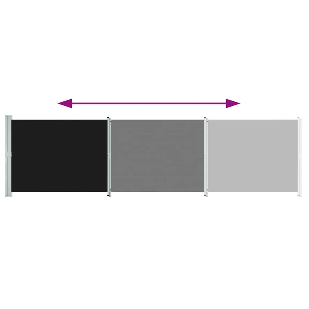 vidaXL Copertină laterală retractabilă de terasă, negru, 600 x 160 cm vidaXL Copertină laterală retractabilă de terasă, negru, 600 x 160 cm