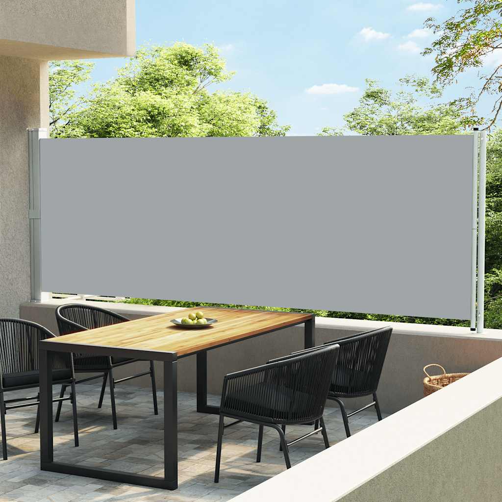 vidaXL Copertină laterală retractabilă de terasă, gri, 600 x 160 cm vidaXL Copertină laterală retractabilă de terasă, gri, 600 x 160 cm