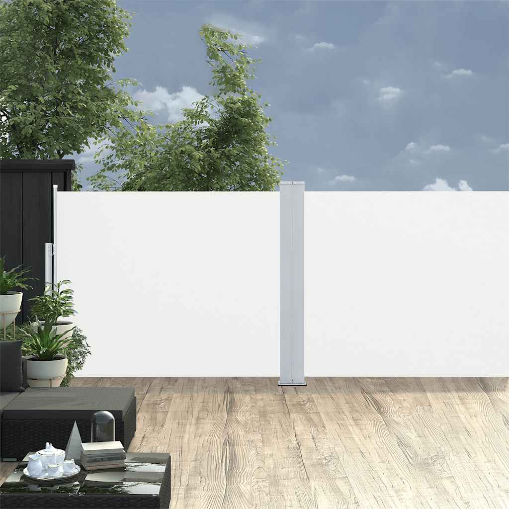 vidaXL Copertină laterală retractabilă de terasă, crem, 140 x 1200 cm vidaXL Copertină laterală retractabilă de terasă, crem, 140 x 1200 cm