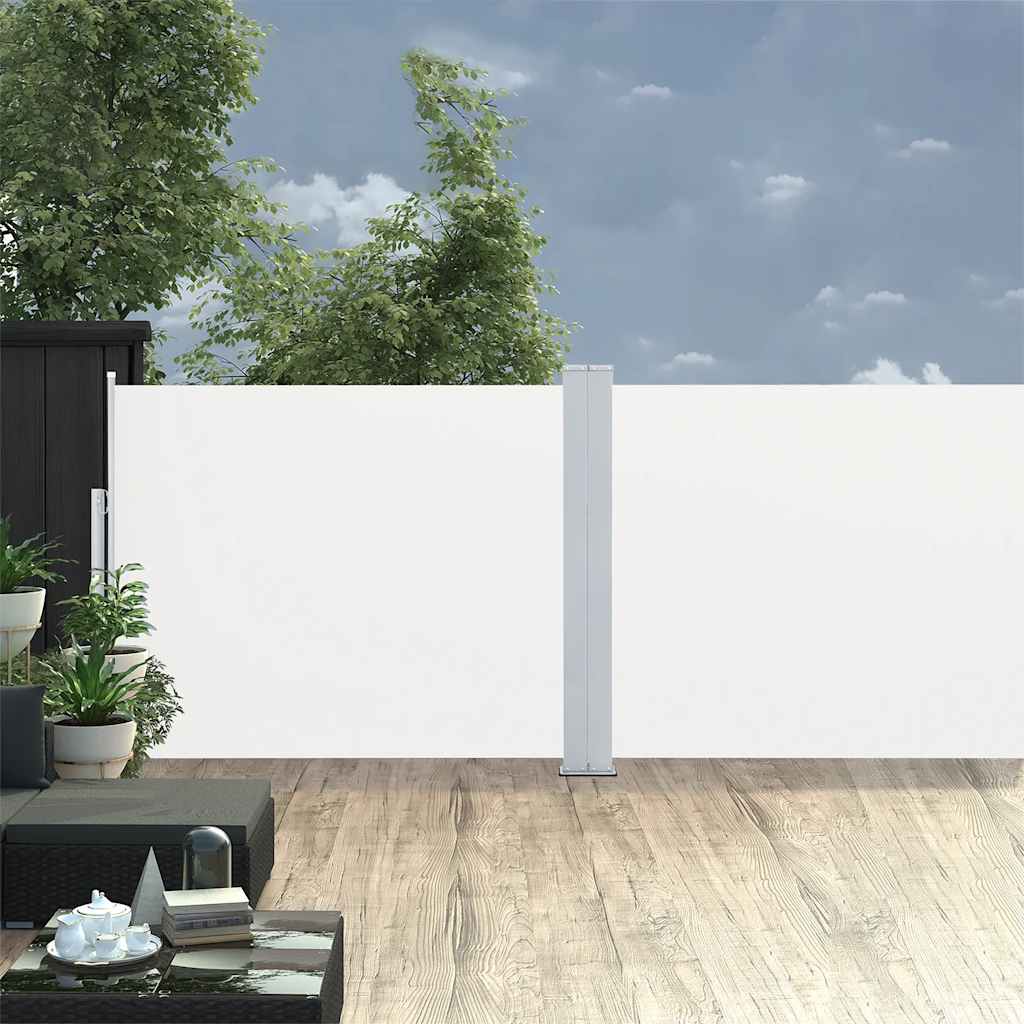 vidaXL Copertină laterală retractabilă de terasă, crem, 170 x 1200 cm vidaXL Copertină laterală retractabilă de terasă, crem, 170 x 1200 cm