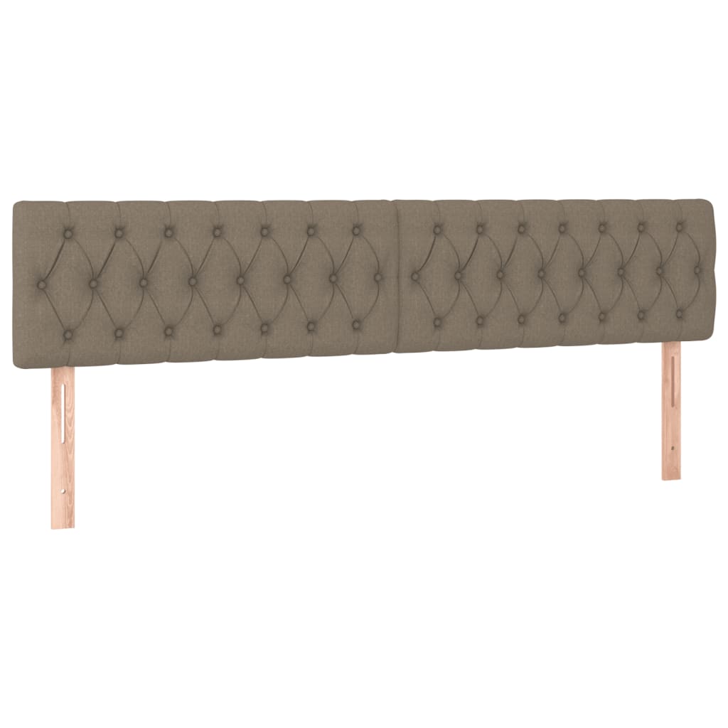vidaXL Pat cu arcuri, saltea și LED, gri taupe, 200x200 cm, textil