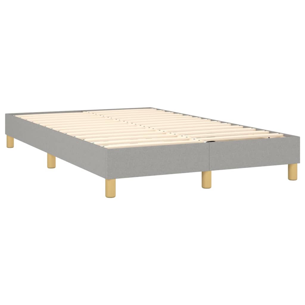 vidaXL Pat cu arcuri, saltea și LED, gri deschis, 120x200 cm, textil