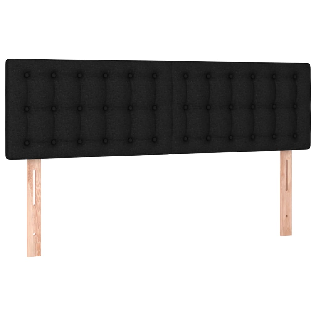 vidaXL Pat cu arcuri, saltea și LED, negru, 140x200 cm, textil