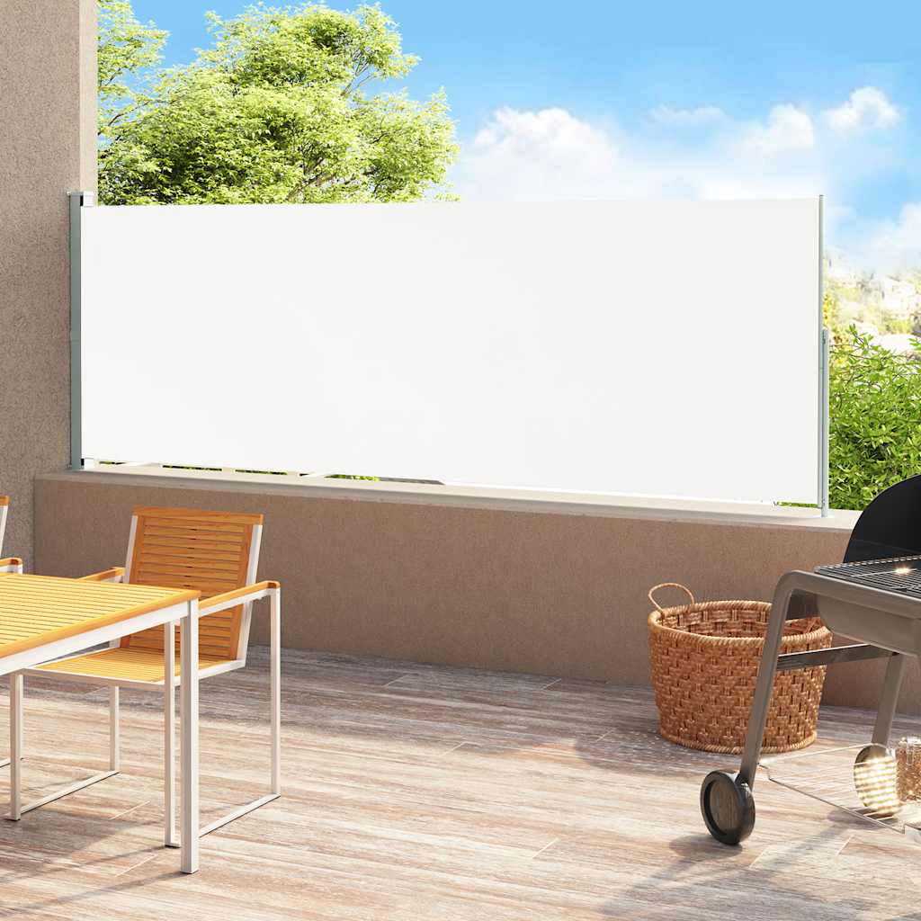 vidaXL Copertină laterală retractabilă de terasă, crem, 180x500 cm vidaXL Copertină laterală retractabilă de terasă, crem, 180x500 cm