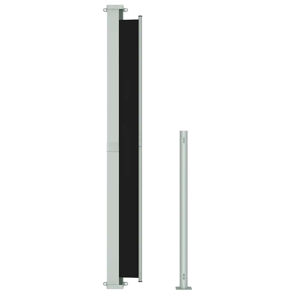 vidaXL Copertină laterală retractabilă de terasă, negru, 200 x 500 cm vidaXL Copertină laterală retractabilă de terasă, negru, 200 x 500 cm