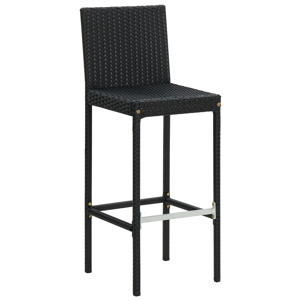vidaXL Scaune de bar pentru grădină cu perne, 2 buc., negru, poliratan vidaXL Scaune de bar pentru grădină cu perne, 2 buc., negru, poliratan