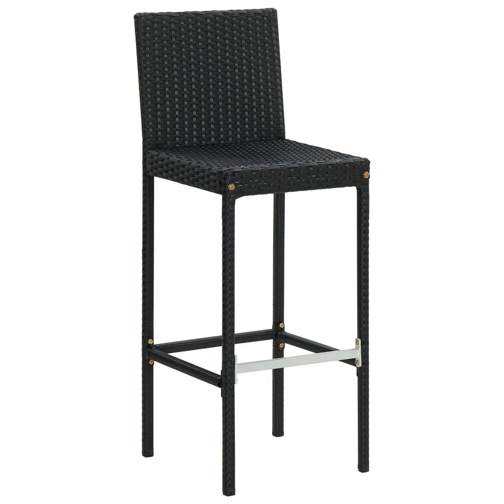 vidaXL Scaune de bar pentru grădină, cu perne, 4 buc. negru, poliratan vidaXL Scaune de bar pentru grădină, cu perne, 4 buc. negru, poliratan